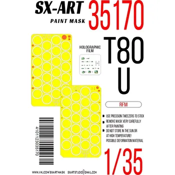 Plastikový model SX-ART 1/35 Paint mask T-80U (RFM)