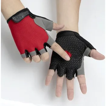 Chránič rukou Cyklistické rukavice půlprstové prodyšné MTB - Normální červená,S