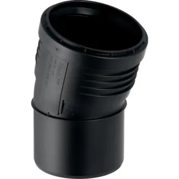 Kanalizační potrubí Geberit SILENT-PP koleno 15°, DN125, s hrdlem, odpadní, odhlučněné, PP-MD, černá matná