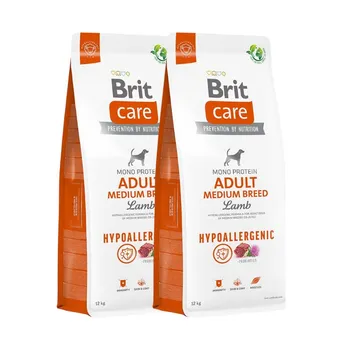 Brit Care Dog Hypoallergenic Adult Medium Breed Lamb, 2x 12 kg