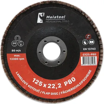 Brusný kotouč Lamelový brusný kotouč Molatool Keramický 125 mm P80