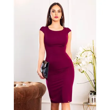 Dámské šaty Elegantní byznys šaty ve švestkové barvě VSB LAILA , VELIKOST XL