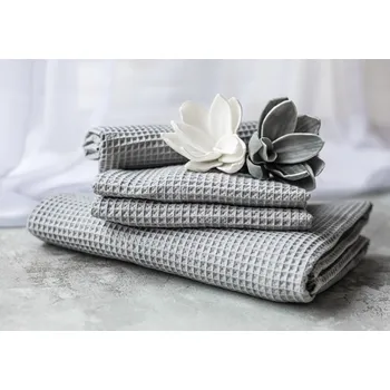 Ručník Polášek Ručník vafle šedý 100% bavlna Šedá Ručník 50x100