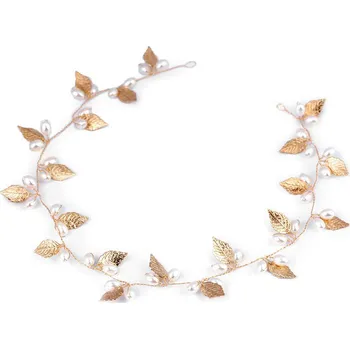 Ozdoba do vlasů Ozdoba do vlasů s listy a korálky dlouhá