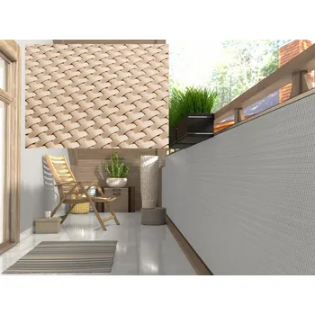Krycí plachta Balkonová ratanová zástěna MALMO, béžová, výška 100 cm šířka různé rozměry 1300 g/m2 MyBestHome Rozměr: 100x100 cm