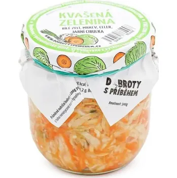 konzervovaná zelenina DOBROTY S PŘÍBĚHEM Kvašená zelenina 340 g bílé zelí/mrkev/celer/jarní cibulka