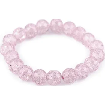 Náramek Náramek pružný ze skleněných korálků - 1 růžová nejsv.