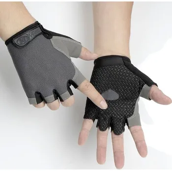 Chránič rukou Cyklistické rukavice půlprstové prodyšné MTB - Normální šedá,M