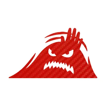 Autodoplněk Samolepka na auto Kuk 005 levá vzteklý šmírák (53 - 3D karbon červený) NÁLEPKA, FÓLIE, POLEPY, TUNING, VLASTNÍ TEXT, TISK, AUTOSAMOLEPKY.cz, SAMOLEPKY, OBRÁZEK, LOGO, VÝROBA, PRODEJ