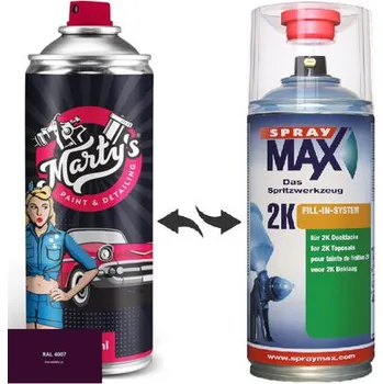 Barva ve spreji Barva ve spreji RAL 4007 stupeň lesku Mat kvalita laku 1K Akrylátový lak