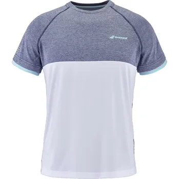 Babolat Play Crew Neck Tee Men White/Blue Heather - XXL