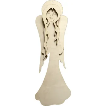 Vánoční dekorace Dřevotéka - Dřevěný anděl se sukní 50 cm Dřevěný anděl se sukní 50 cm