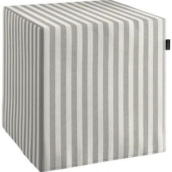 Taburet Sedák Cube - kostka pevná 40x40x40, šedo - bílá - pruhy, 40 x 40 x 40 cm, Quadro