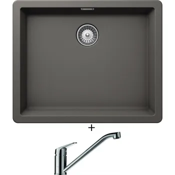 Granitový dřez Dřez pod desku SET Schock GREENWICH N-100L U Silverstone + Schock EVINAS 577000 nerez