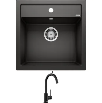 Granitový dřez Granitový dřez SET Blanco DALAGO 5 černá + Blanco MIDA černá matná 526649