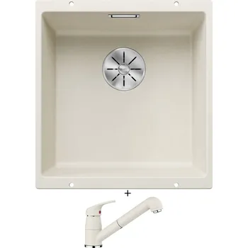 Granitový dřez Dřez pod desku SET Blanco SUBLINE 400 U bílá soft 527166 + Blanco DARAS-S bílá soft 526937