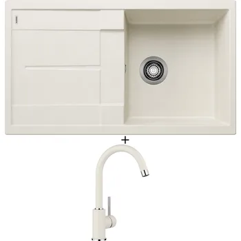 Granitový dřez Granitový dřez SET Blanco METRA 5 S bílá soft 527110 + Blanco MIDA bílá soft 526966