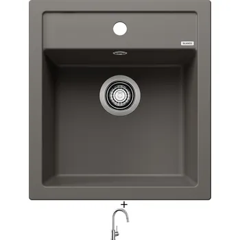 Granitový dřez Granitový dřez SET Blanco DALAGO 45 šedá vulkán + Blanco MIDA-S chrom 521454