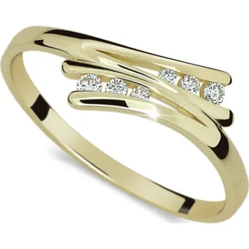 Prsten Dámský prsten žluté zlato 585/1000 přírodní diamant 0.075 ct DF1950Z velikost 57