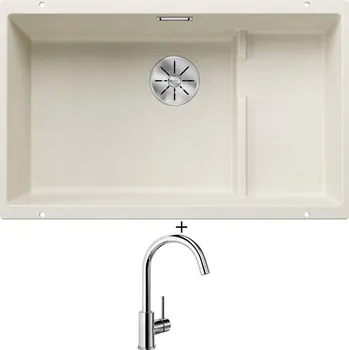 Granitový dřez Dřez pod desku SET Blanco SUBLINE 700 U Level bílá soft + koš z nerezu 527171 + Blanco MIDA chrom 517742