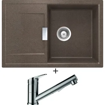 Kuchyňský dřez Granitový dřez SET Schock MONO D-100 Bronze + Schock EVINAS 577120 nerez