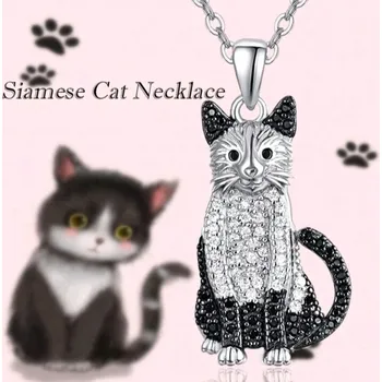 Náhrdelník Náhrdelník s kočkou, černo bílá