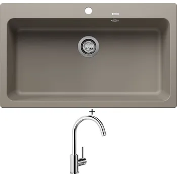 Granitový dřez Granitový dřez SET Blanco NAYA XL 9 tartufo 521819 + Blanco MIDA chrom 517742