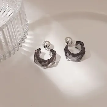 Náušnice Retro náušnice s geometrickým vzorem - 8