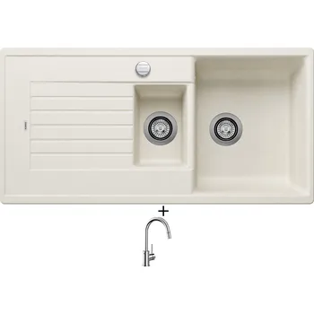 Granitový dřez Granitový dřez SET Blanco ZIA 6 S bílá soft s excentrem 527206 + Blanco MIDA-S chrom 521454