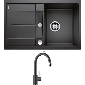 Granitový dřez Granitový dřez SET Blanco METRA 45 S antracit + excentrické ovládání + Blanco MIDA-S antracit 521455