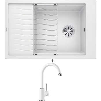 Granitový dřez Granitový dřez SET Blanco ELON XL 6 S bílá 524848 + odkapová mřížka + Blanco MIDA bílá 519418