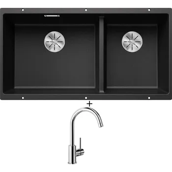 Granitový dřez Dřez pod desku SET Blanco SUBLINE 480/320-U antracit 523584 + Blanco MIDA chrom 517742