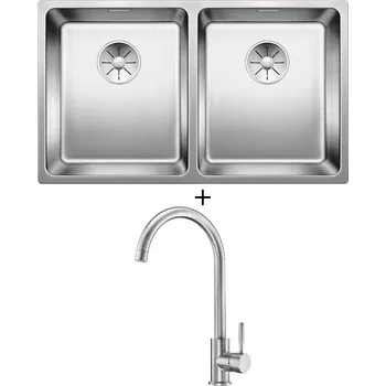 Nerezový dřez Nerezový dřez SET Blanco ANDANO 340/340-IF nerez hedvábný lesk 522981 + Deante LIMA BBM F62M nerez