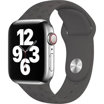 Řemínek na hodinky Silikonový řemínek se vzorem paciček pro Apple Watch 42mm / 41mm / 40mm / 38mm - šedohnědý