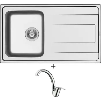 Nerezový dřez SET Pyramis ALEA (86x50) 1B 1D nerez + Pyramis OSSIA chrom
