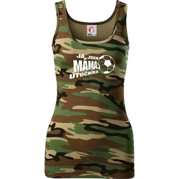 Dámské tričko Já jsem táta - máma utočník - fotbal - Dámské Maskáčové tílko - M ( Hnědý maskáč )