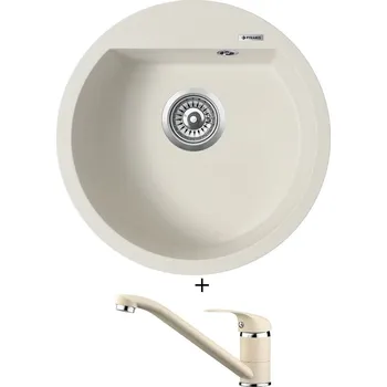 Granitový dřez Granitový dřez SET Pyramis ALAZIA (O51) 1B vanilka + Pyramis ASALIA vanilka