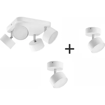 TK LIGHTING Sada osvětlení - CLARK, sestava č. 4, bílá/chrom