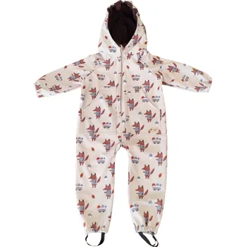 Kojenecká kombinéza Monkey Mum® Softshellová kombinéza s membránou – Lišky na houbách - vel. 98/104, 110/116 98/104