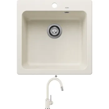 Granitový dřez Granitový dřez SET Blanco NAYA 5 bílá soft 527127 + Blanco MIDA-S bílá soft 526968