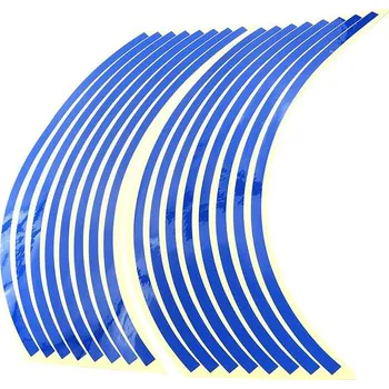 Polep vozidla SEFIS Reflexní celé proužky na kola motocyklu - Barva : Modrá