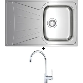 Nerezový dřez Nerezový dřez SET Teka STARBRIGHT 45 E-XN 1B 1D X nerez + Teka SP 995 CR chrom
