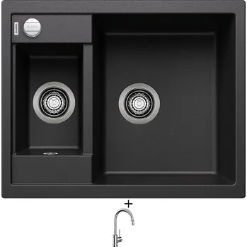 Granitový dřez Granitový dřez SET Blanco METRA 6 antracit s excentrem 516165 + Blanco MIDA-S chrom 521454