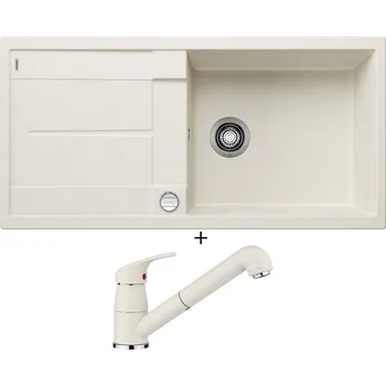 Granitový dřez Granitový dřez SET Blanco METRA XL 6 S bílá soft + excentrické ovládání + Blanco DARAS-S bílá soft 526937