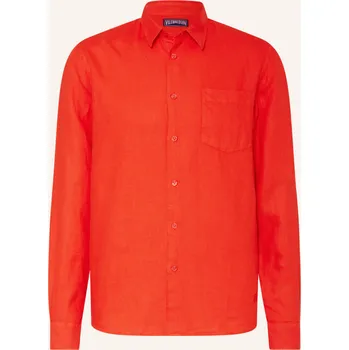 Vilebrequin Pánská Lněné Košile Regular Fit, oranžová, 40