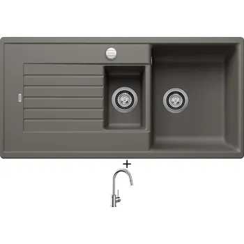 Granitový dřez Granitový dřez SET Blanco ZIA 6 S šedá vulkán s excentrem 527389 + Blanco MIDA-S chrom 521454