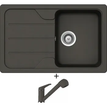 Granitový dřez Granitový dřez SET Schock FORMHAUS D-100S Asphalt + Schock COSMO 525122 Asphalt