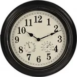 Hodiny UH černé teploměr/tlakoměr venk. pr. 40 cm - dia 40 cm