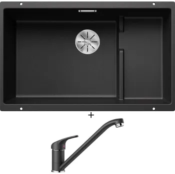 Granitový dřez Dřez pod desku SET Blanco SUBLINE 700 U Level antracit + koš z nerezu 523452 + Blanco DARAS antracit 517721