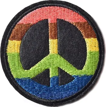 Nášivka Nášivka Hippie Peace Rainbow sign 6,5 cm